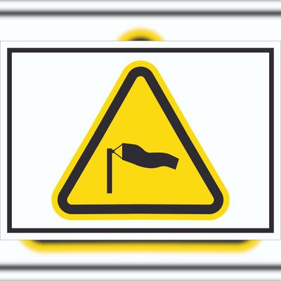 HB-Druck Schild Warnung starker Wind Symbol A6 (105x148mm)