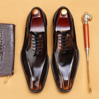 Braune Herren-Lederschuhe – elegante Oxford-Schuhe für Hochzeitsgäste und formelle Anlässe