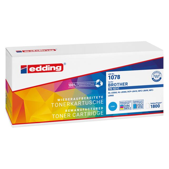 Edding EDD-1078 cyan Toner ersetzt brother TN-421C (C) (18-1078)