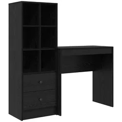 vidaXL Schreibtisch mit Schubladen 2 pcs Schwarz Eichen-Optik
