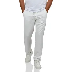 DENIMFY Leinenhose Herren lang Sommer Elastischer Bund Regular Fit DFDylan - Light Sand - S
