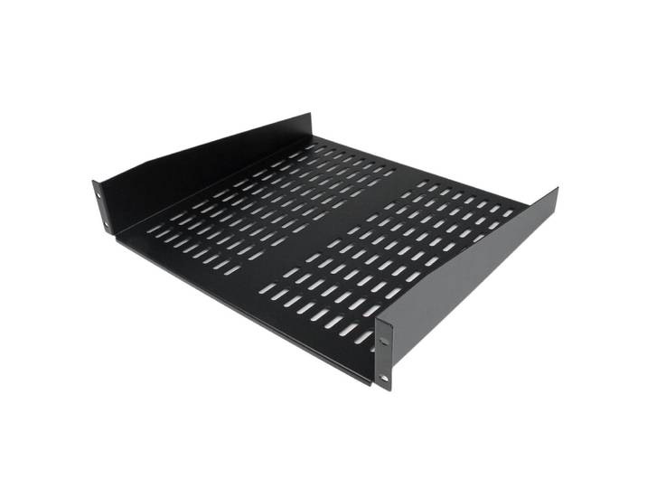 StarTech.com Etagère cantilever ventilée pour rack de serveur universel 2U 16 pouces - Etagère d'armoire serveur fixe - 22 kg, Etagère, Noir, Acier, 2