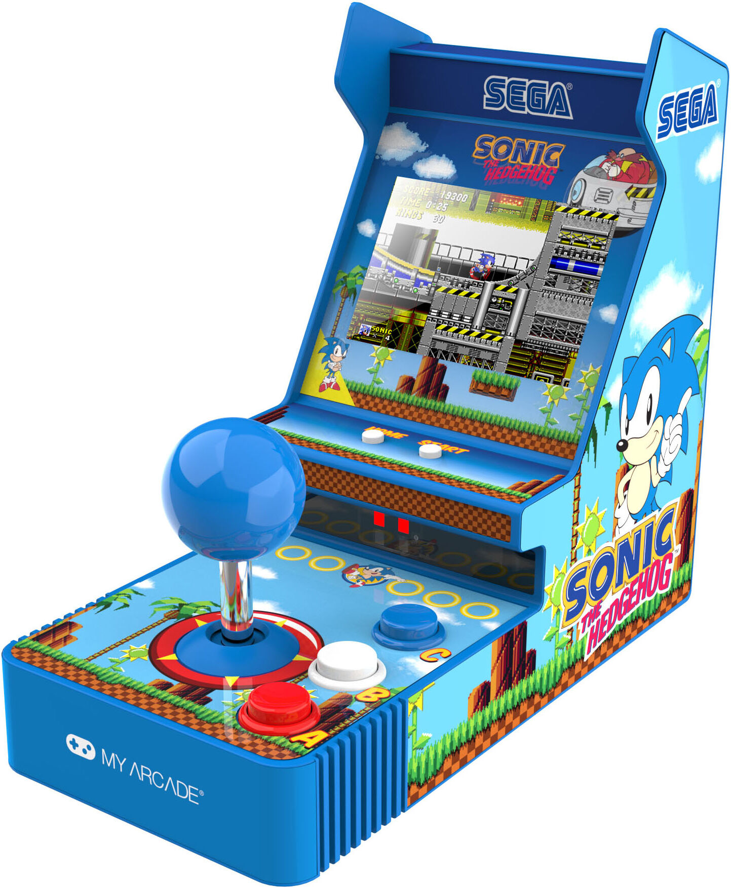MYARCADE Retro Konsole "Joystick Player Sonic The Hedgehog", blau, B:12,07cm H:21,92cm T:21,92cm, Spielekonsolen, Retro Konsole blau Einheitsgröße