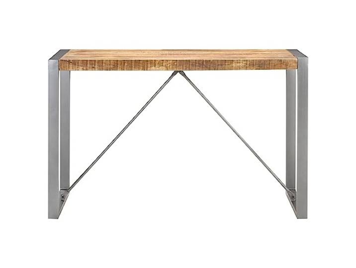 KGHERMDF Esstisch 120x60x75 cm Raues Mango-Massivholz Pulverbeschichtete Stahlbeine, Stabil, Langlebig, Industrieller Look, Für Esszimmer Und Küche