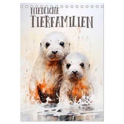 Niedliche Tierfamilien (Tischkalender 2027 DIN A5 hoch), CALVENDO Monatskalender