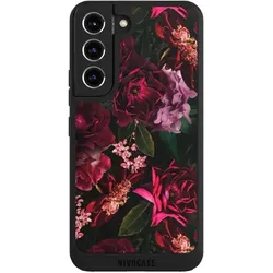 Nivocase Handyhülle für Samsung Galaxy S22 Hülle NIVOpure Case Schwarz Blumen Blüte Rose (Samsung Galaxy S22), Smartphone Hülle, Schwarz