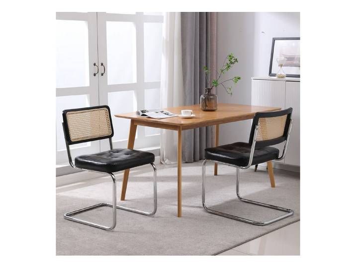REDOM Esszimmerstuhl Moderne Rattan Esszimmerstühle (mit gepolstertem Sitz und Netz-Rückenlehne, 2 St)