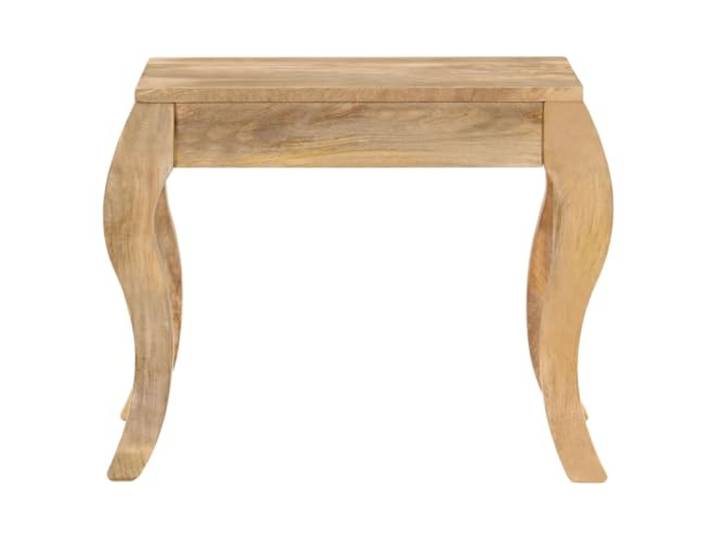Beistelltisch aus Massivholz Mango, 45 x 45 x 40 cm Handarbeit, Holzstruktur, stabile geschwungene Beine, einfache Montage, einzigartiges Design