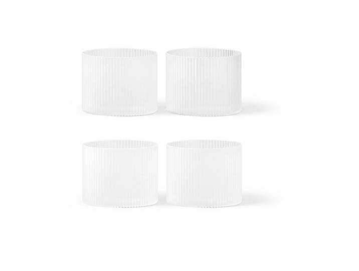 Ferm Living Verre bas Ripple Lot de 4 Frosted