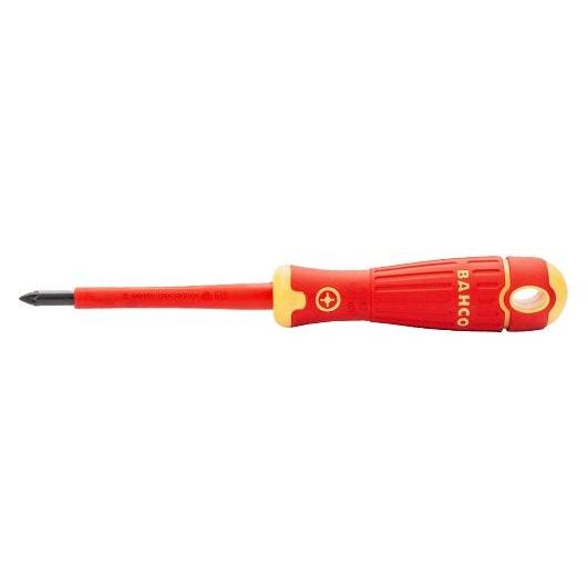 Irimo Nach VDE isolierter BahcoFit-Pozidriv-Schraubendreher mit Mehrkomponentengriff, PZ1 x 80 mm, Einzel (SB142.001.080)