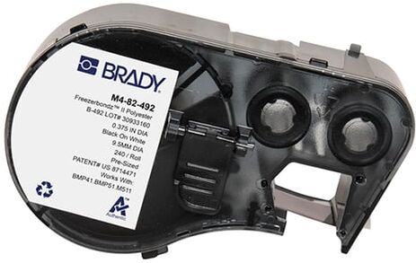 Brady M4-82-492 FreezerBondz etiquetas de poliéster preto sobre branco Ø 9,53 mm