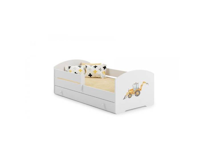Lit enfant Sam+ tiroir de rangement - 160x80cm tracteur - avec matelas