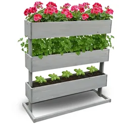Coemo Kleines Vertikalbeet Hochbeet 3 Etagen inkl. Pflanzfolie