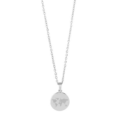 Kette mit Anhänger ADELIA´S "Damen Edelstahl Halskette mit Anhänger", silber, Halsketten, Damen, Edelstahl