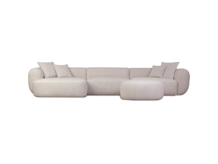 Modulares Ecksofa Baomi, großes L-förmiges Sofa mit Hocker,
