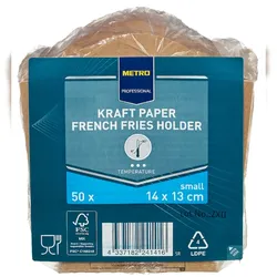 METRO PROFESSIONAL Pommes Schütte, Kraftpapier, 14 x 13 cm,  10 x 50 (500 Stück)