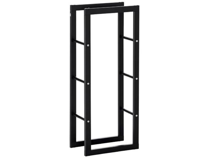 HOMCOM Range Bûches Intérieur et Extérieur 100 Kg 40L x 25l x 100H cm Noir Etagère Porte Bois de Cheminée\, Porte-Bûches\, Métal