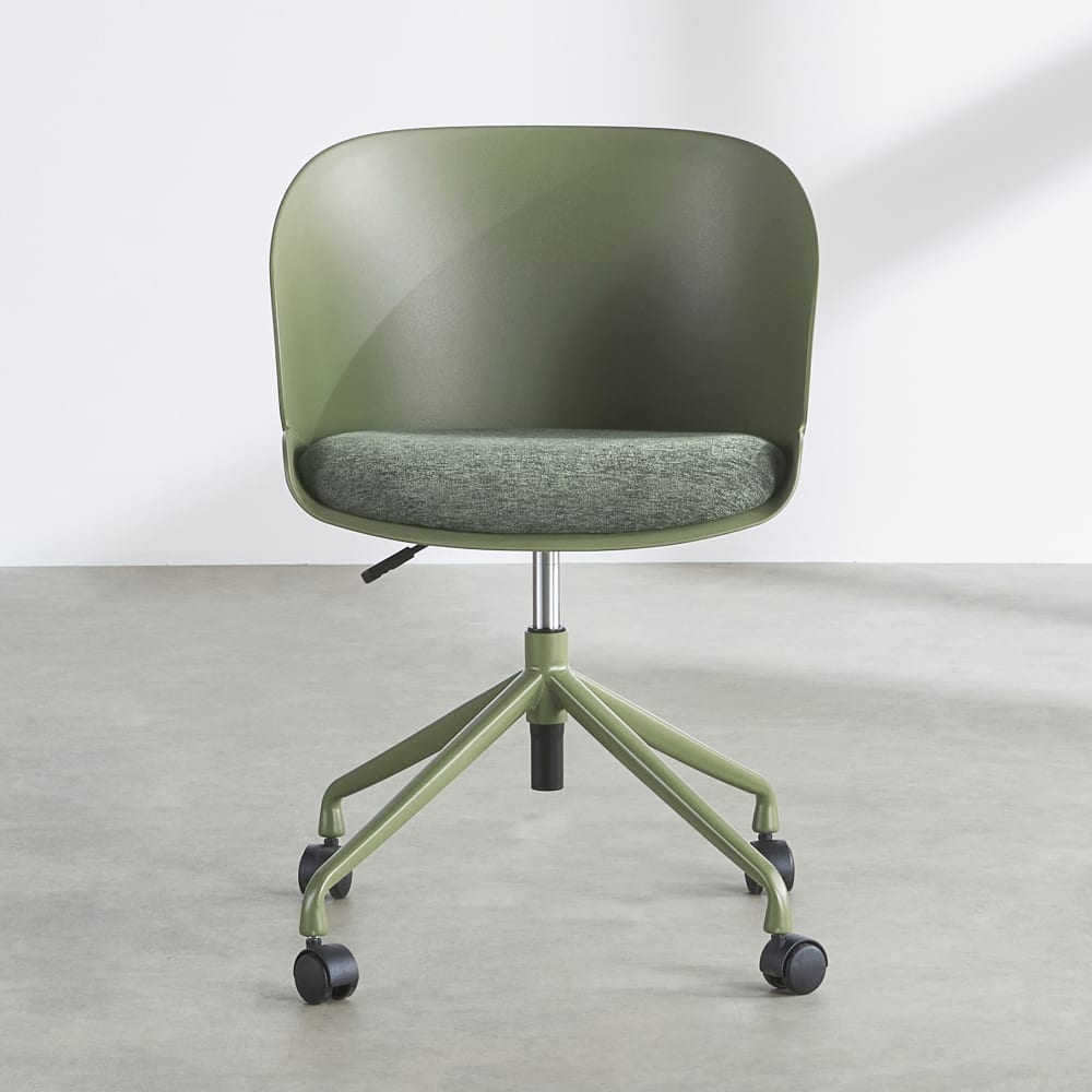 Maisons du Monde Chaise de bureau verte à roulettes Vert 55.5x75x52cm