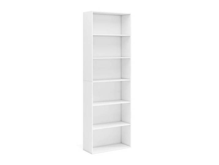 Bibliothèque 6 Niveaux 178cm - Étagères Ouvertes avec Panneaux Arrière 2 Kits Anti-Bascule - Blanc