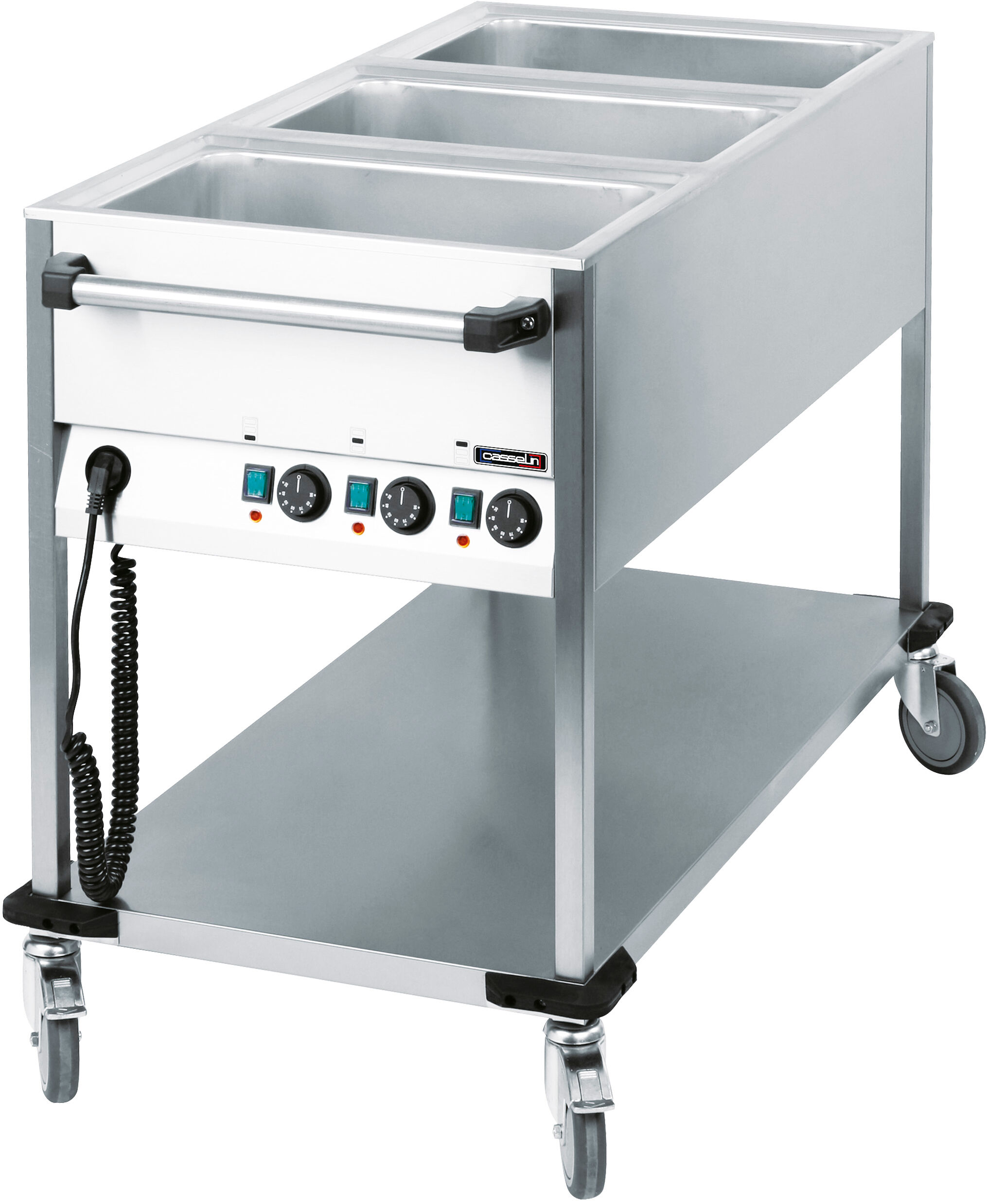 Casselin Carrello Bagnomaria 3 Vasche Verticali 3 x GN 1/1