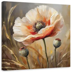 WANDBILD mohnblumen wie gemalt
