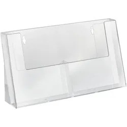 Prospekthalter, Fächer parallel, Polystyrol, Hochformat, transparent, Taymar 2 | A5, PS