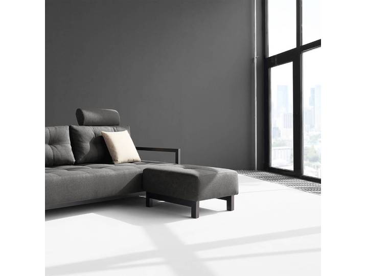 Polsterhocker Bifrost Webstoff 65 x 41 x 65cm Grau Stoff Twist: Charcoal