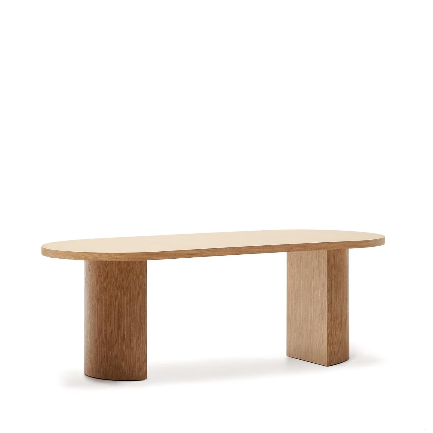 Kave Home Nealy Ovale Eettafel Eikenfineer - Naturel - B: 200 cm, D: 100 cm