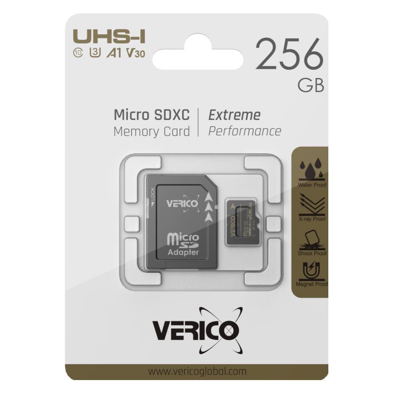 Verico 256GB microSD C10 UHS-1 Speicherkarte ( inkl. Adapter ) (256 GB, microSDXC, U1, UHS-I) (1MCOV-MAX393-NN)