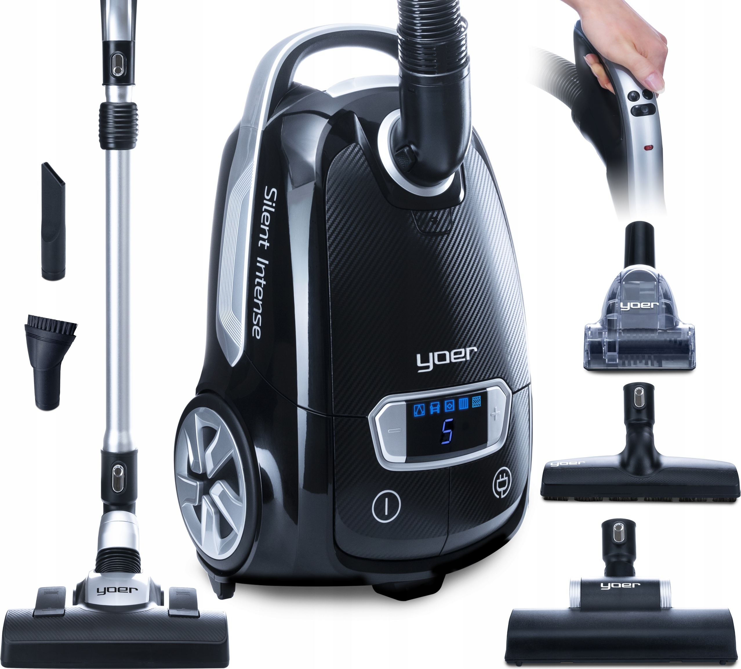 Intelligenter Yoer Staubsauger 4200 W 5-stufige Regulierung 6 Bürsten Hepa H13