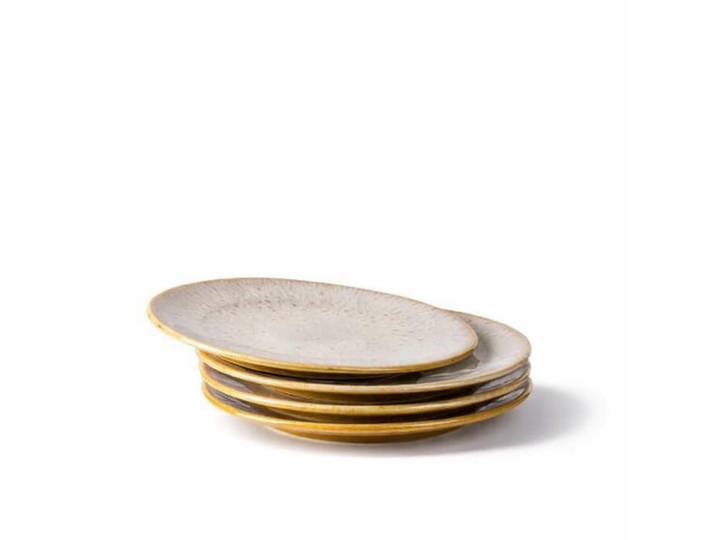 Gipfelstück Speisetellerset Alpenglühen, Weiß, Dunkelgelb, Keramik, 4-teilig, rund, 2.5 cm, Made in Europe, Essen & Trinken, Geschirr, Teller, Speiseteller