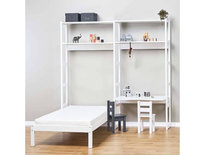 Regal mit Bett II 169cm Weiß