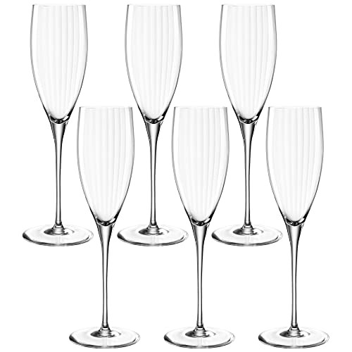 Leonardo Poesia champagneflute set van 6, transparant, 250 ml