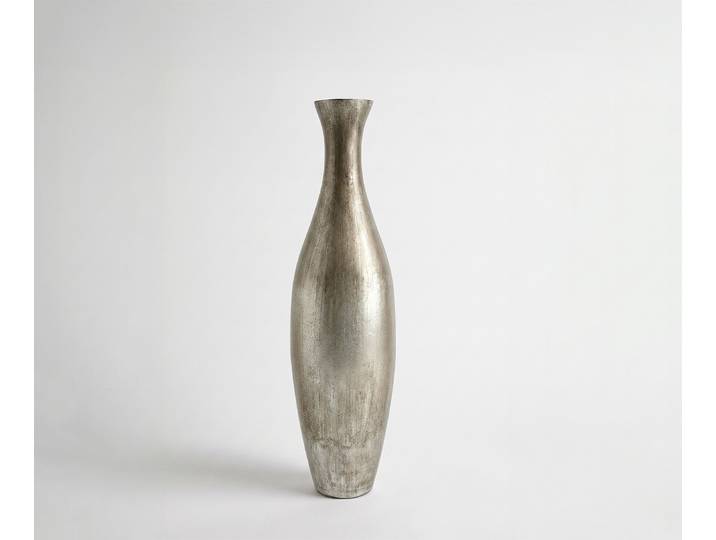 Vase Nuvia B20 x T20 x H77 cm Glas Platin Aurum Handgemacht, Wohnaccessoires