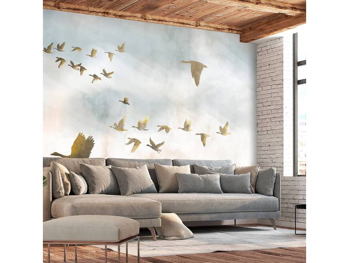 Papier peint intissé Golden Geese 100 x 70cm 100 x 70 cm