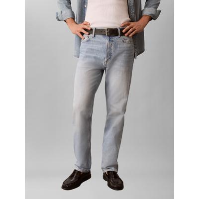 Straight-Jeans CALVIN KLEIN JEANS, Herren, Gr. 34, Länge 30, blau (washed signal), Denim/Jeans, Obermaterial: 100% Baumwolle, straight fit normal, Jeans Straight-Jeans, Regular fit mit Taschen