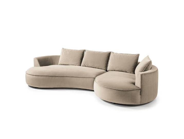 Bigsofa Gold Samt Shyla 322 x 82 x 154cm Ausrichtung rechts Modern