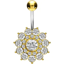 Titan Bananabell mit 925er Silber-Design KRISTALLBLUME