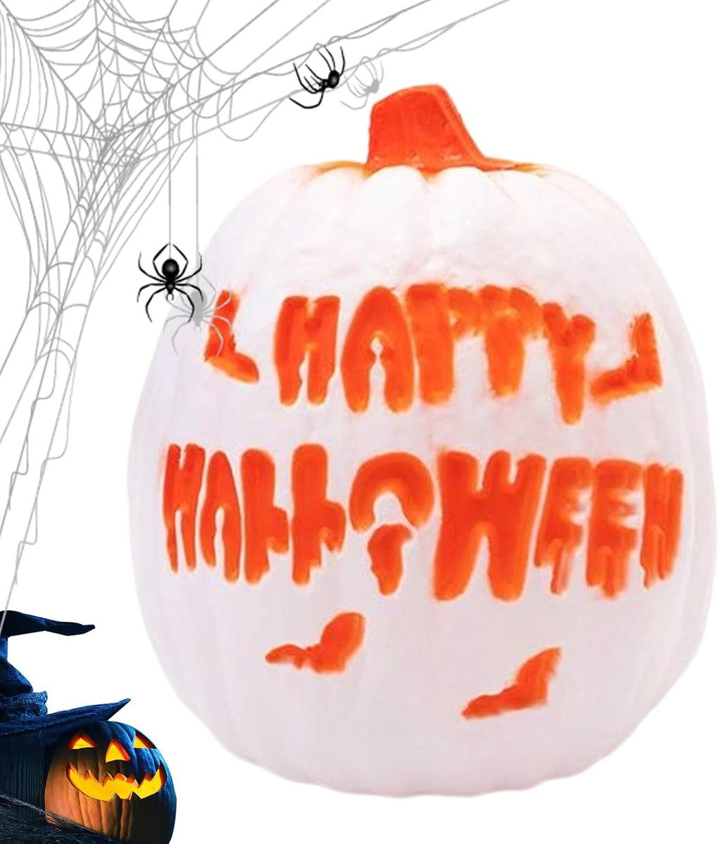 Oranje Pompoen Lantaarn met Interactieve Lichtshow voor Halloween Decoratie, Hoogte: 26 cm