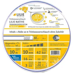 Lilie Native Trinkwasserschlauch für Kaltwasser 10x16 mm (10 Meter)