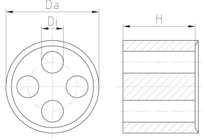 Jacob Insert à densité multiple WJ-DM 25/4x5 plastique métrique (WJ-DM 25/4X5)