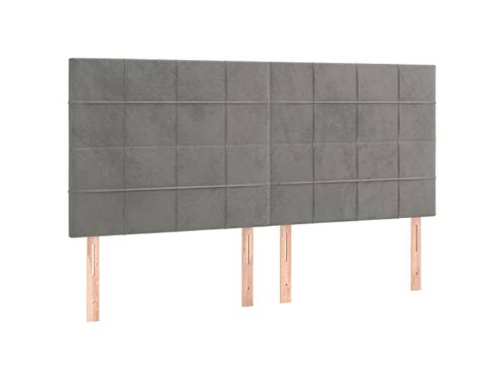 vidaXL Kopfteil Hellgrau 180x5x118/128 cm Samt
