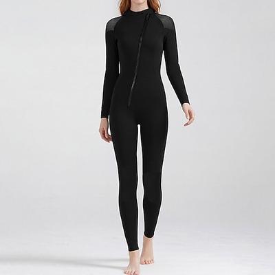 Damen Taucheranzug 3mm Neopren Neoprenanzug Thermo-Ganzkörperanzug Einfarbig Thermik Verdickt UV-Schutz Langarm Bademode Badeanzug Surfen Tauchen Schnorcheln Frühling