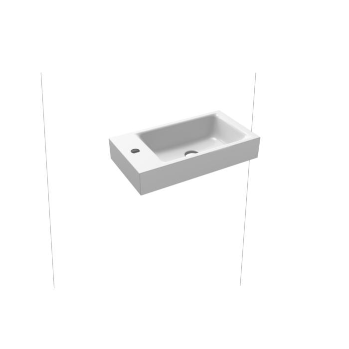 Kaldewei Puro 3162 Wand-Waschtisch 901206393001 weiss Perleffekt, Hahnlochbank links, o. Überlauf