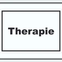 HB-Druck Therapie Schild mit Text Raum Behandlung waagerecht A5 (148x210mm)