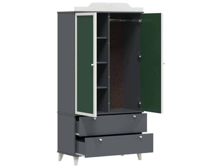 Armoire Tableau Noir avec porte Gris et blanc Bois d'ingénierie_2 ans garantie_29813