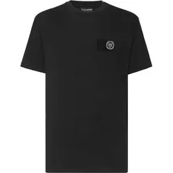 PLEIN SPORT Kurzarm-Rundhals-T-Shirt, Größe S in Schwarz 0201