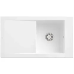 Villeroy & Boch Timeline Einbauspüle 330701KG mit Ablaufgarnitur und Handbetätigung, Snow White