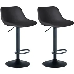 CLP 2er Set Barhocker Loft Samt   Farbe: schwarz, Material: Samt