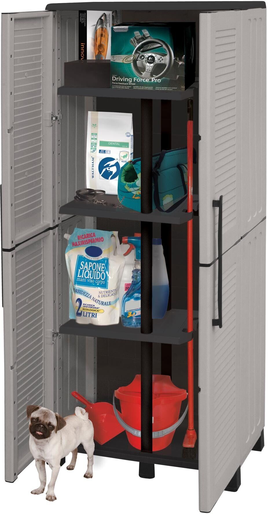 Garten-Geräteschrank "Art Plast Family F69", grau, Polypropylen (PP), Gerätehäuser, Garten-Geräteschrank grau Einheitsgröße